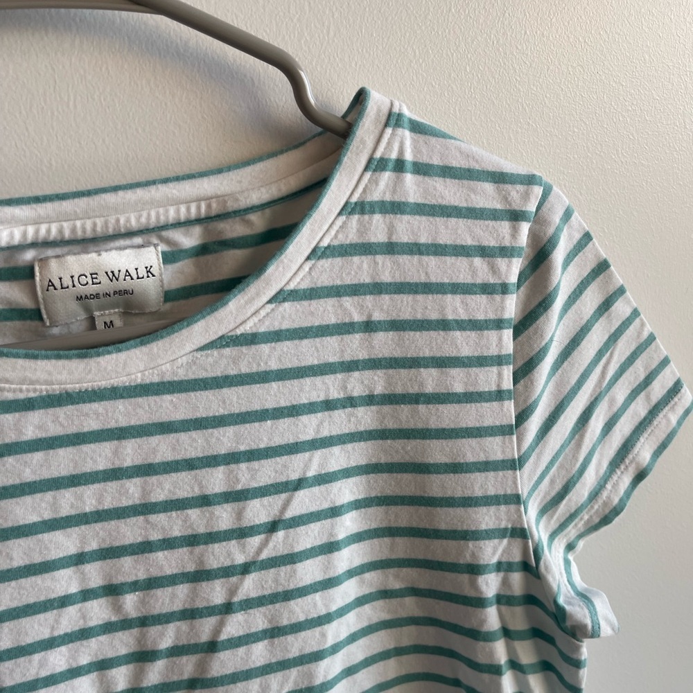 Alice Walk Green Striped T-Shirt - Picture 2 of 3